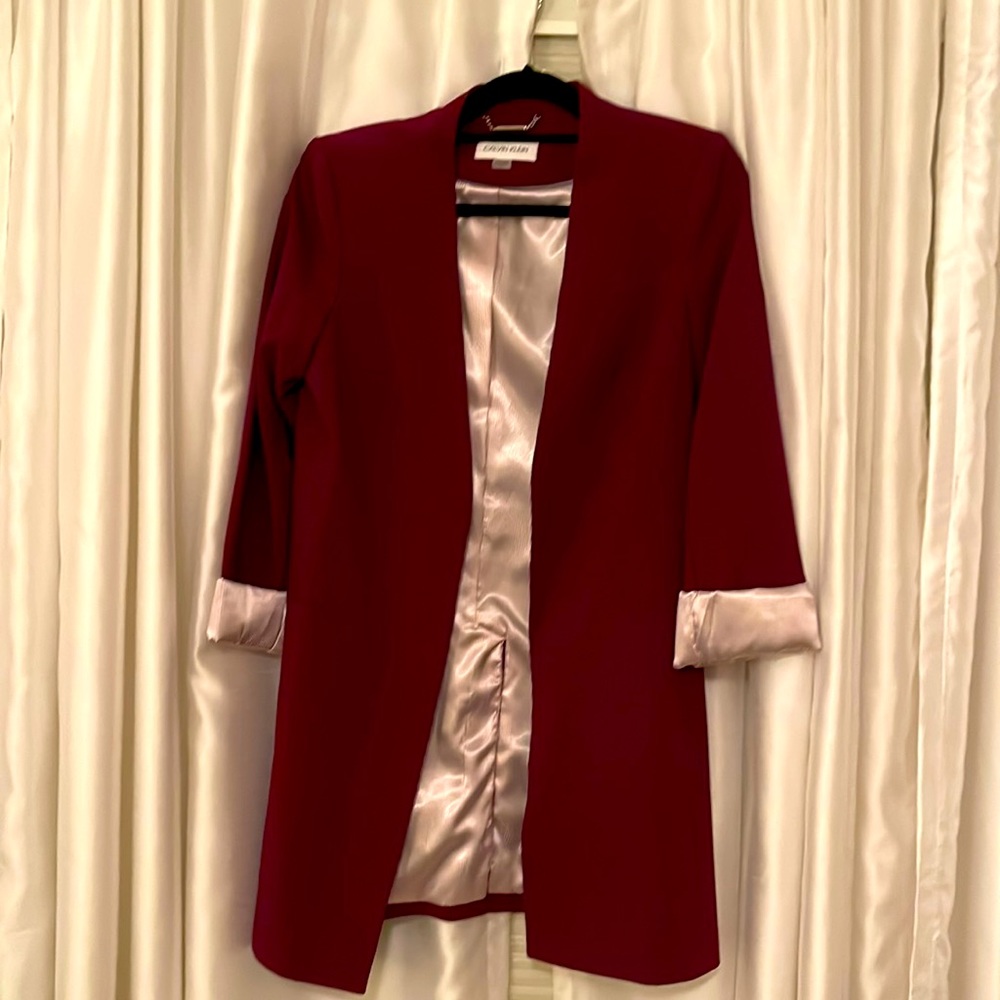 COPY - COPY - 2-piece Suit Calvin Klein Burgundy Long Jacket and Pants